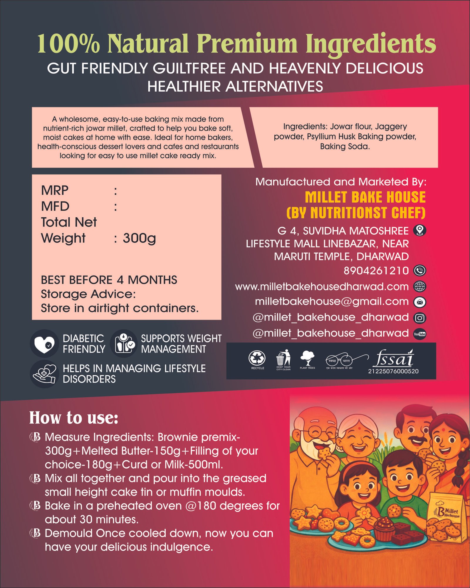 Jowar Millet cake premix - Image 2