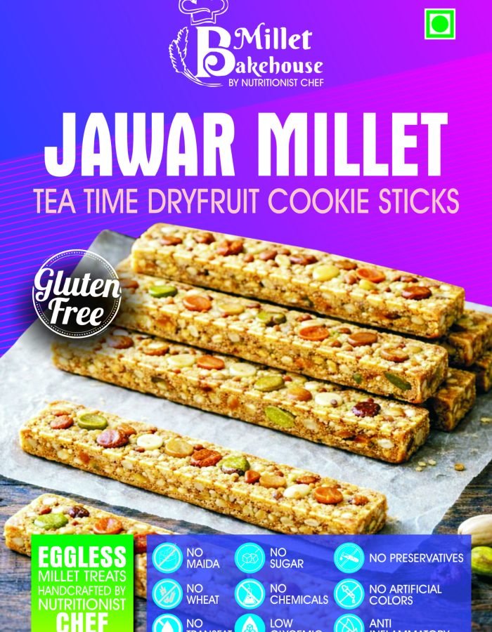 Jowar Millet Tea Time Dryfruit Cookie Sticks